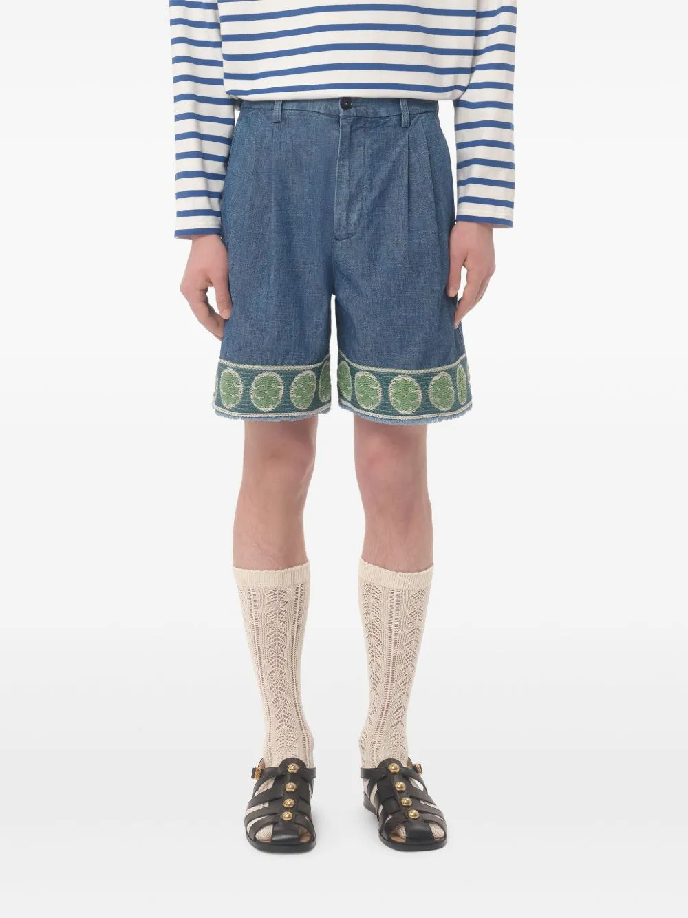 Denim cotton shorts