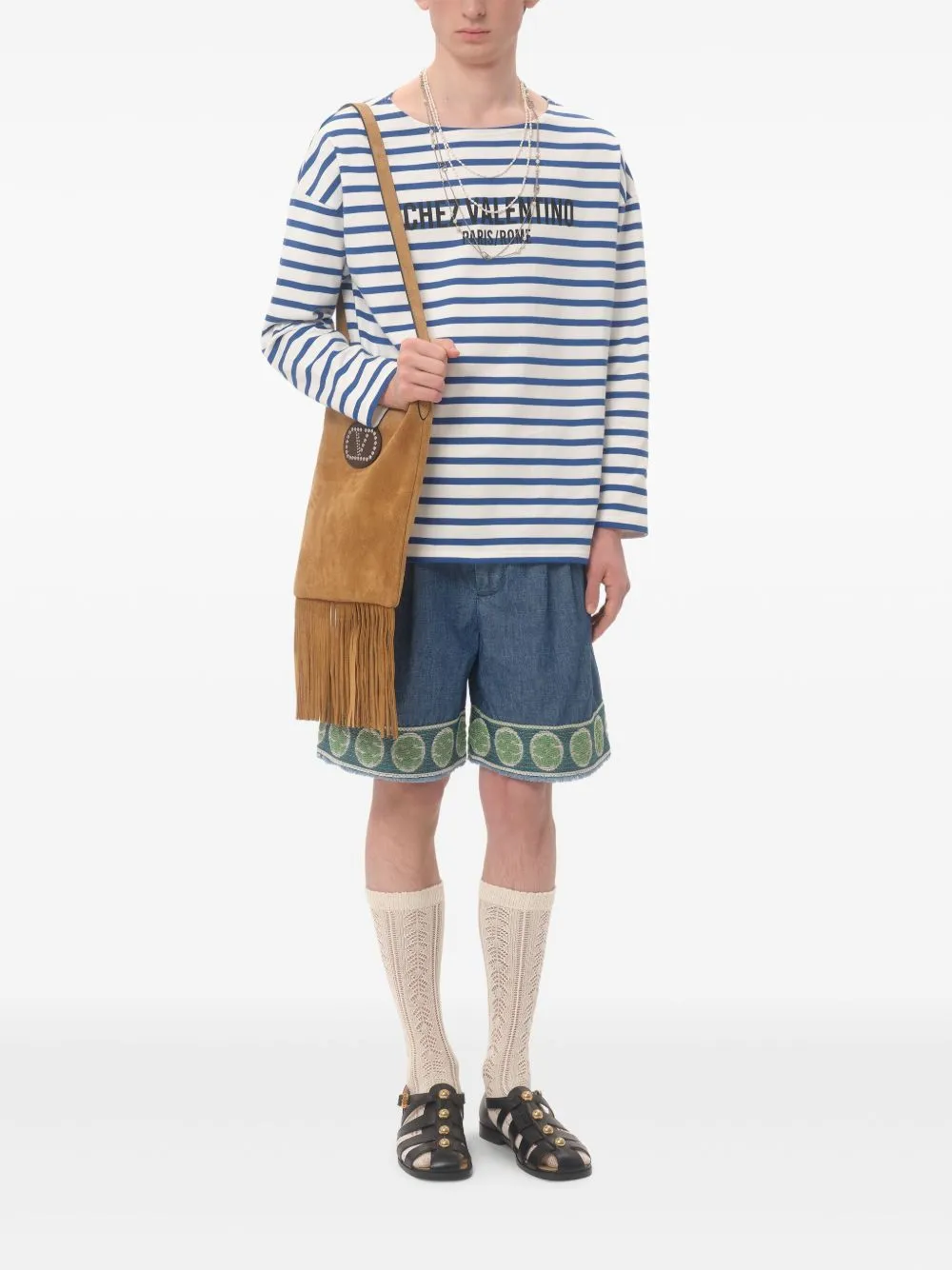 Denim cotton shorts