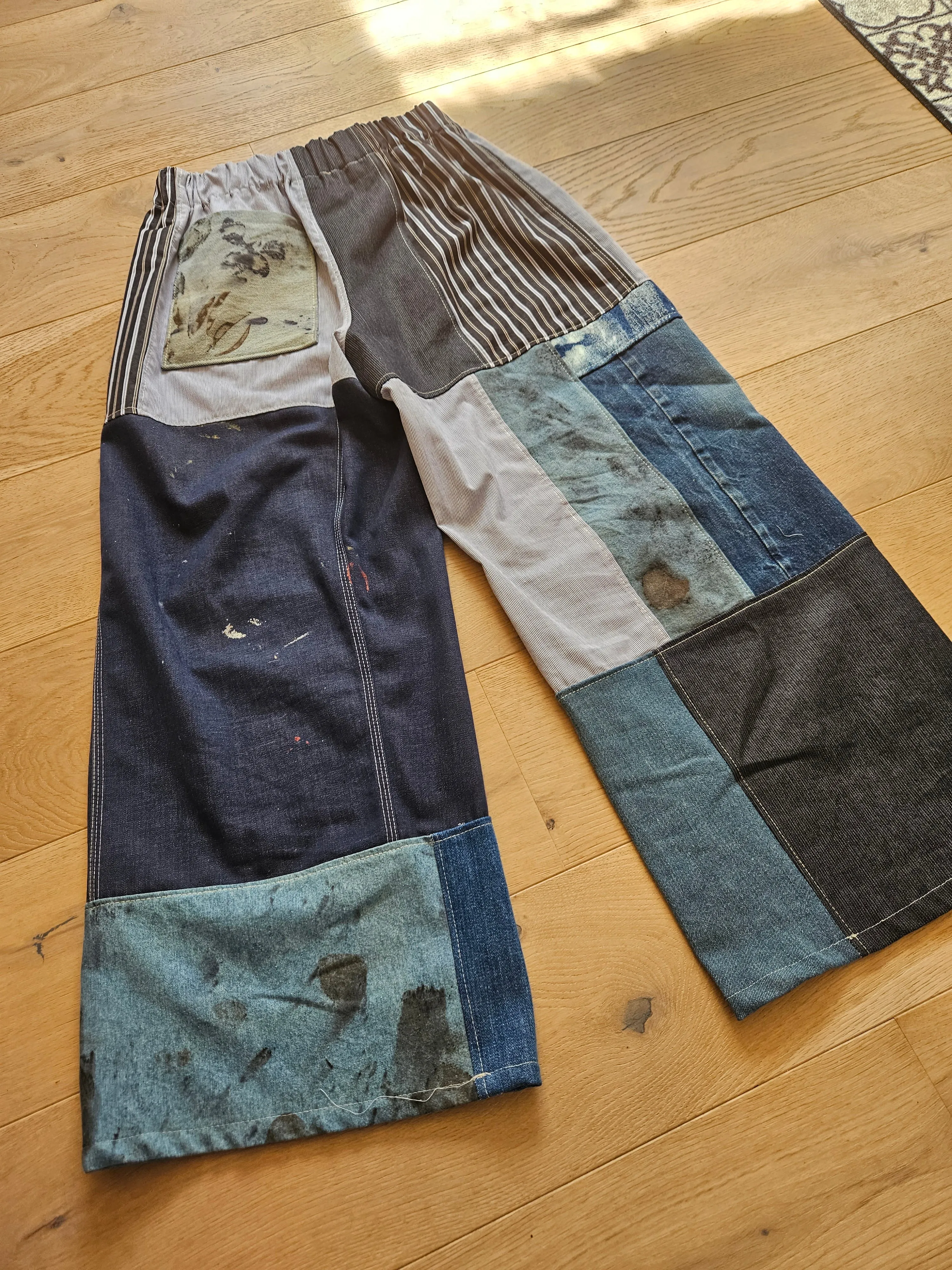 DENIM Patchwork Panoma Prance Pants ONE-SIZE-FITS-MOST