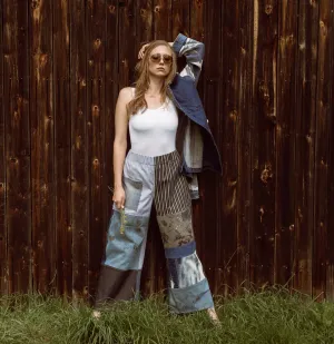 DENIM Patchwork Panoma Prance Pants ONE-SIZE-FITS-MOST