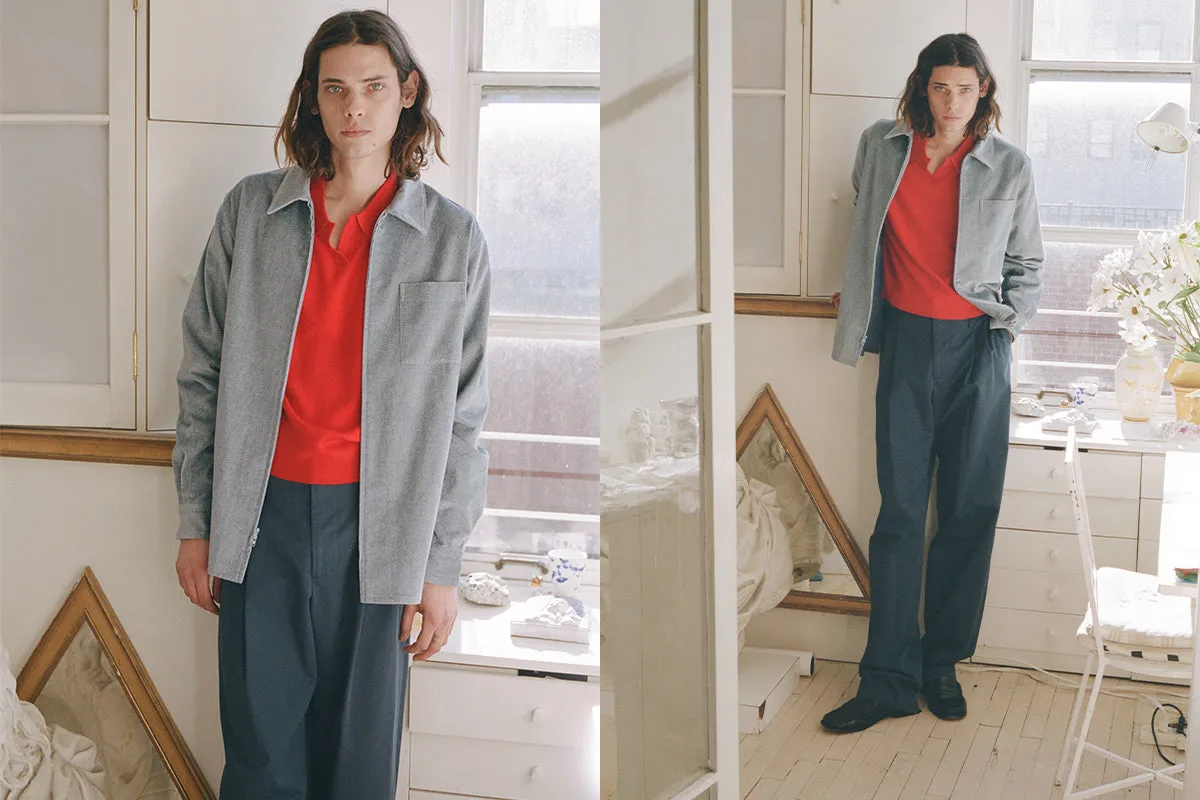 DIMITRIO ZIP SHIRT, LIGHT BALTICO
