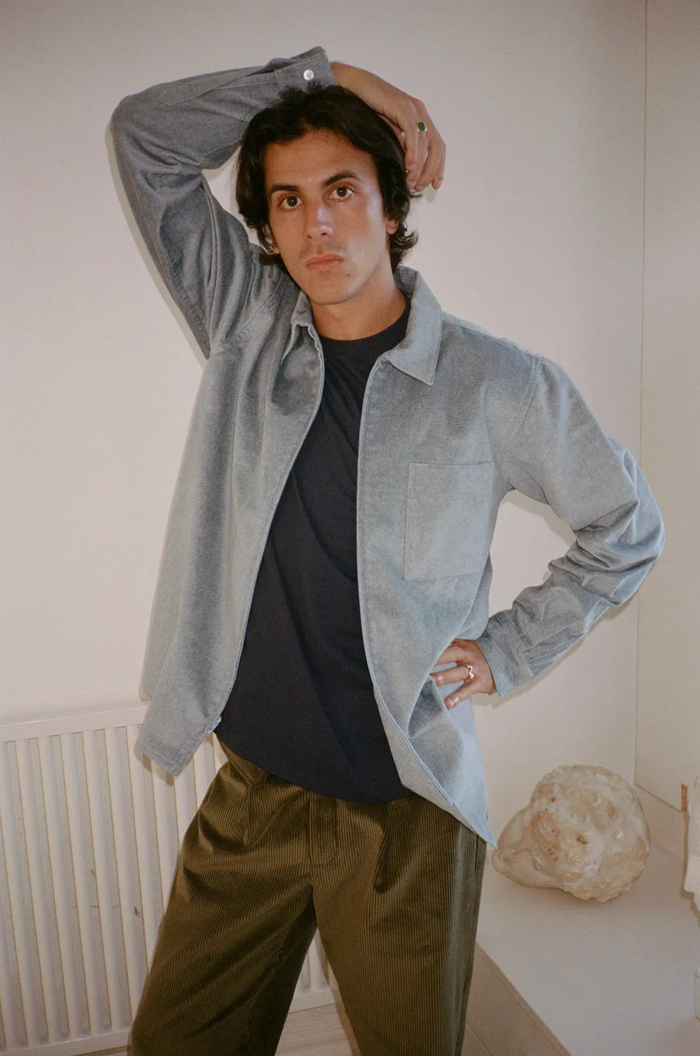 DIMITRIO ZIP SHIRT, LIGHT BALTICO