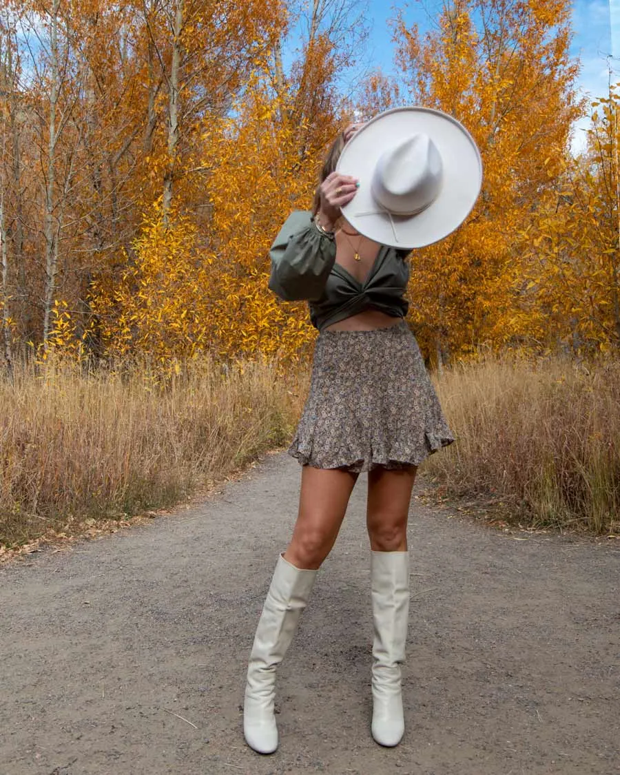 Ditsy Flared Mini Skirt