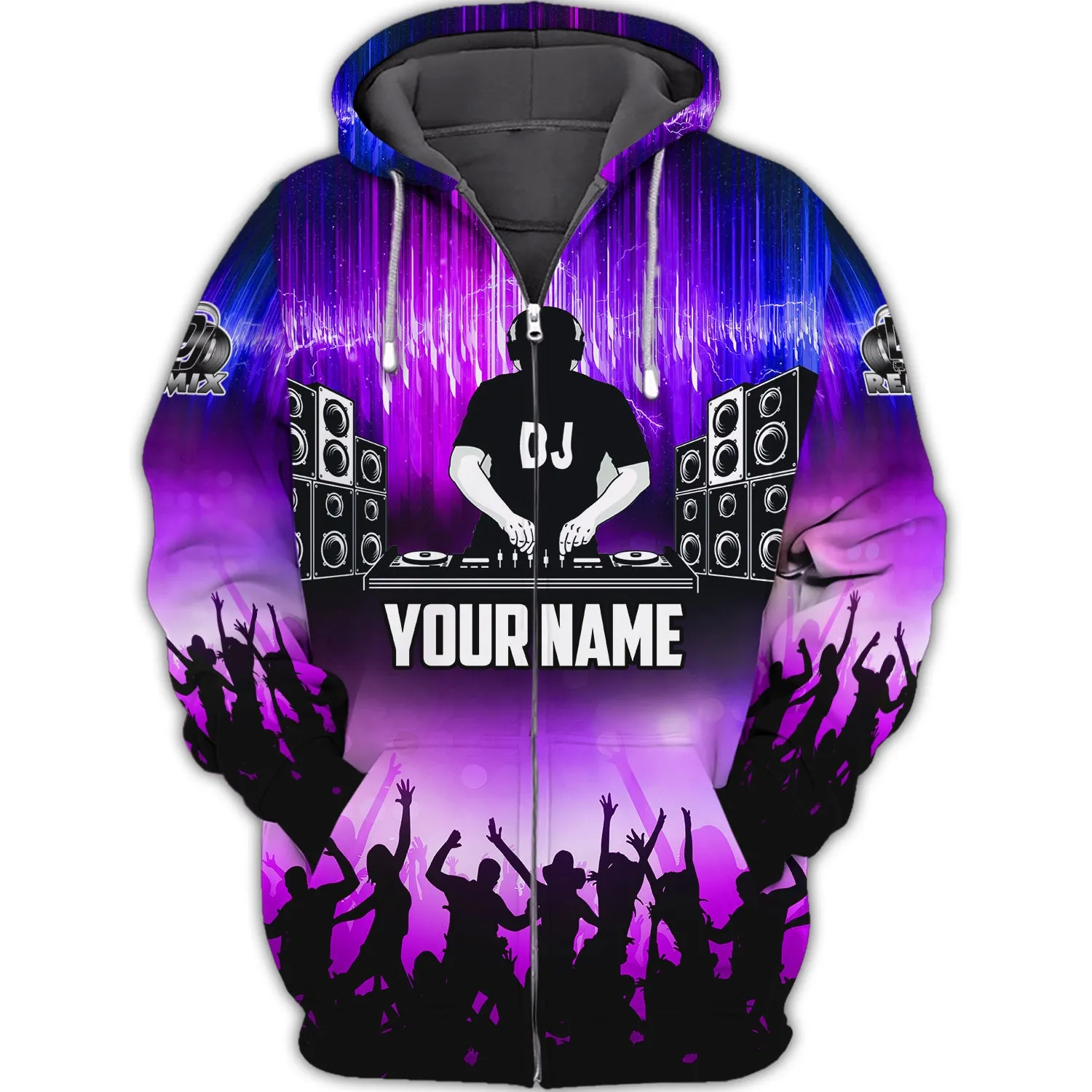 DJ - Personalized Name 3D Hoodie, Zipper Hoodie 912