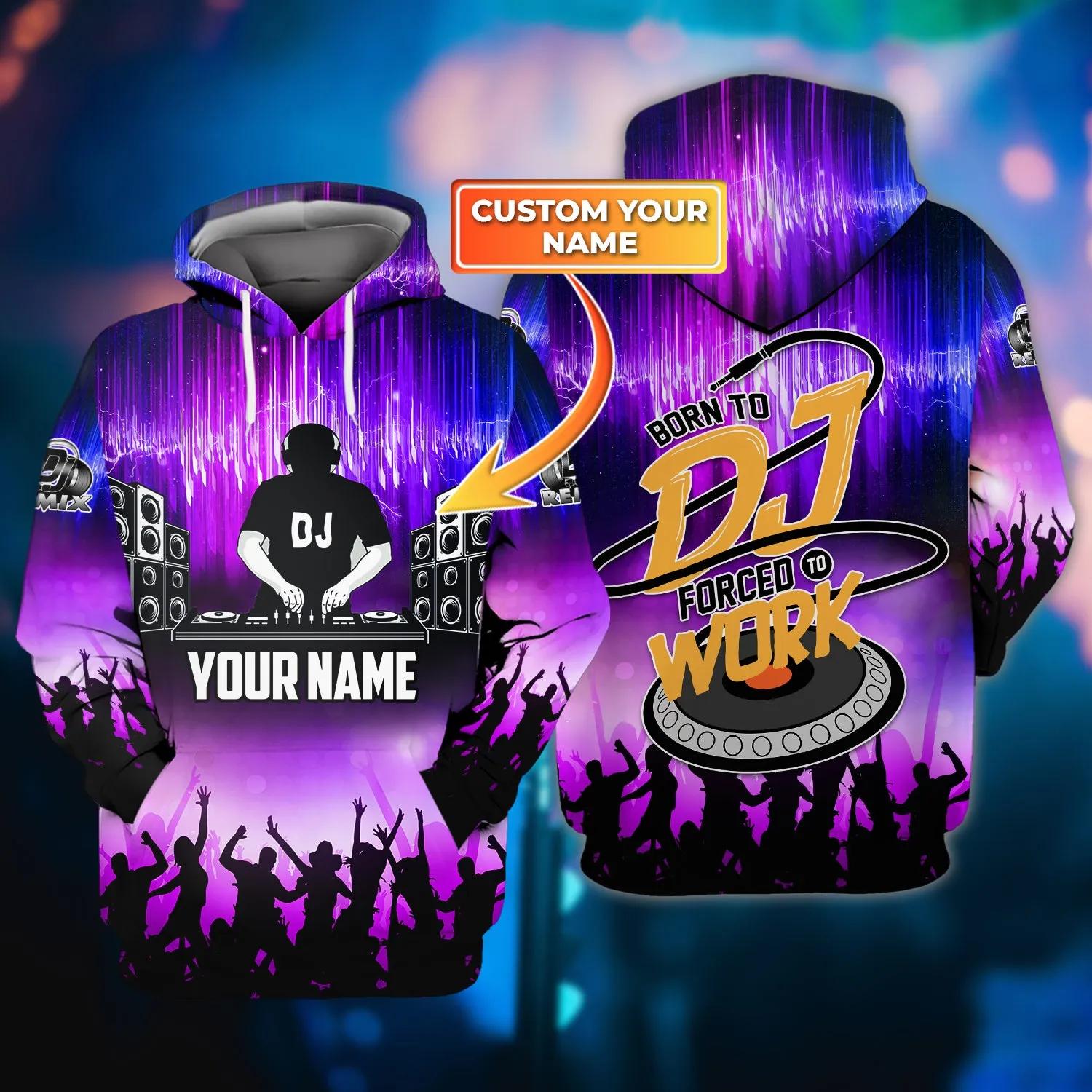 DJ - Personalized Name 3D Hoodie, Zipper Hoodie 912
