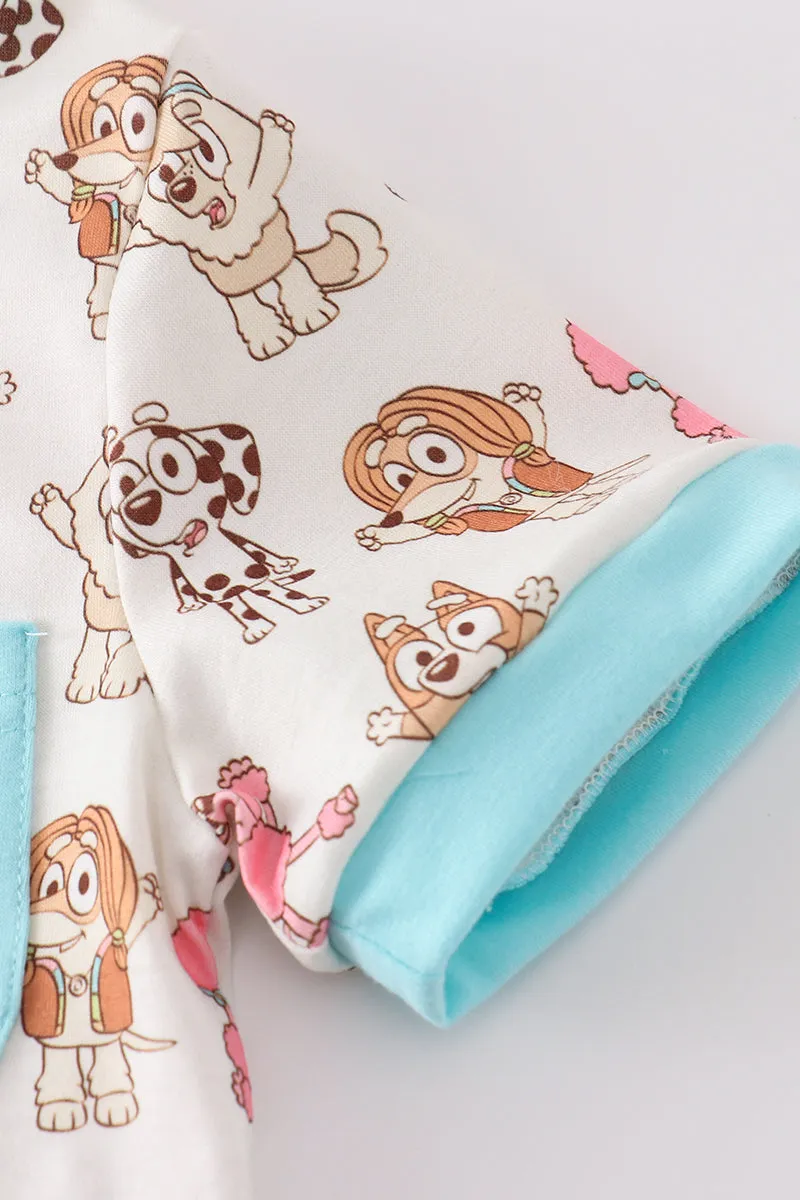Dog Character Print Short Set