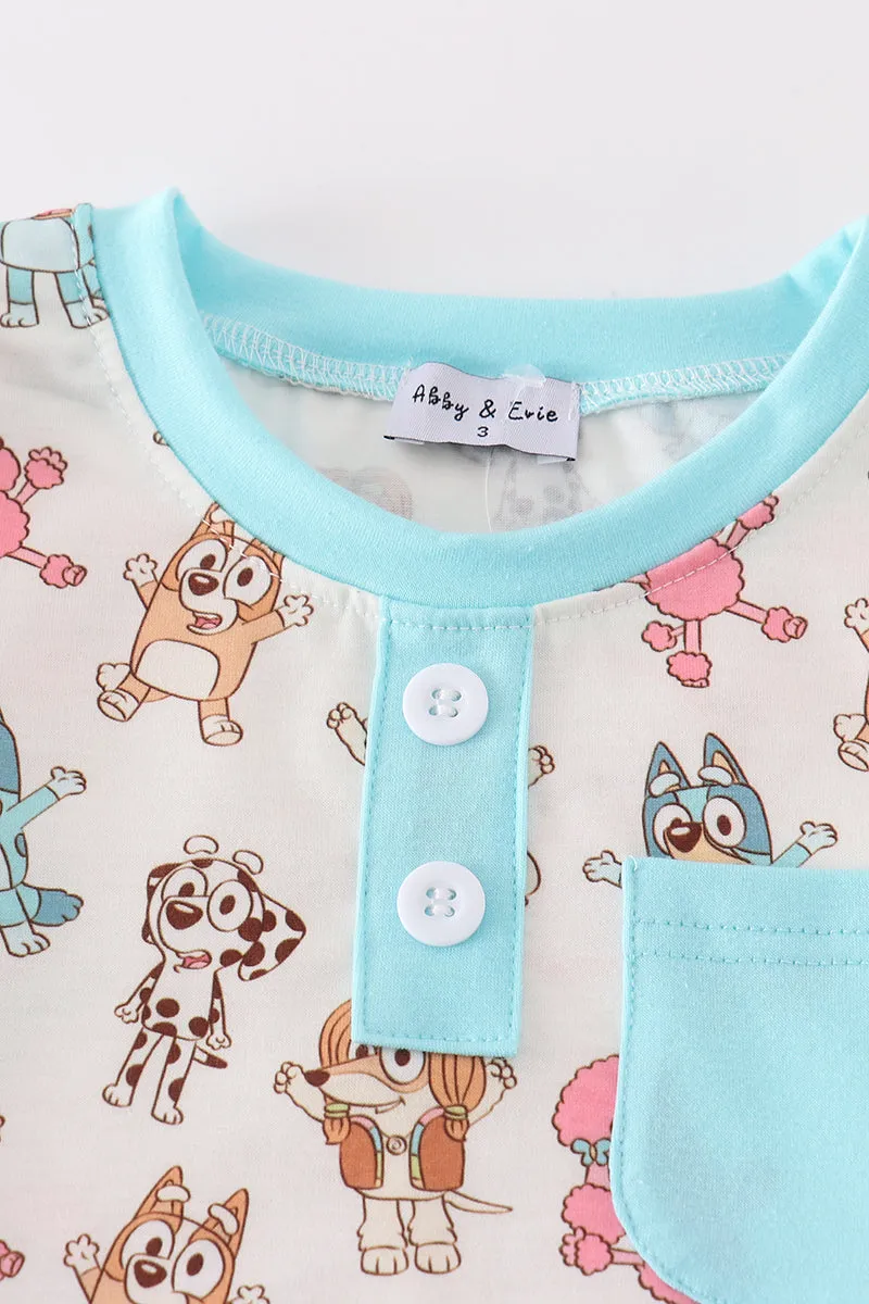 Dog Character Print Short Set