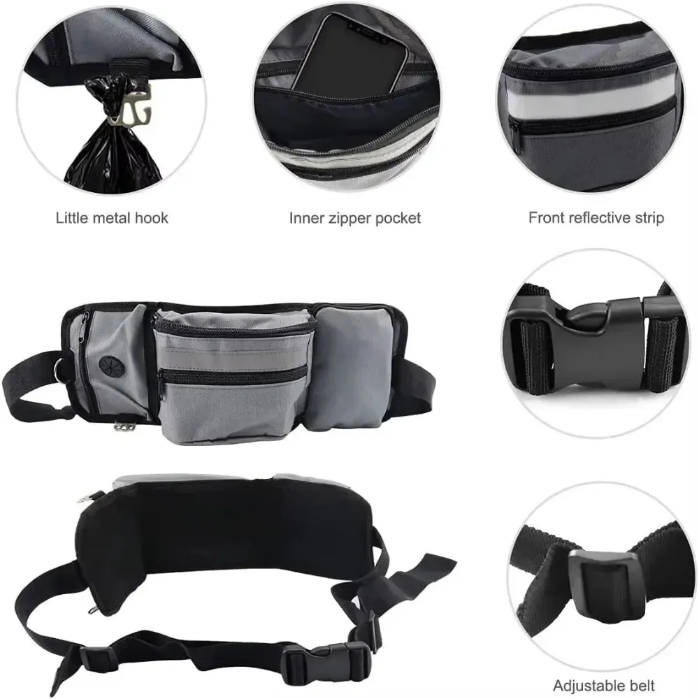 Dog Training Waist Bag with Treat and Water Bowl Pocket