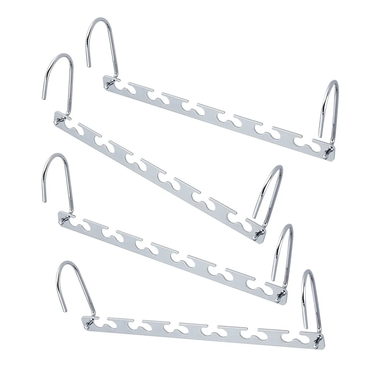DOIOWN Space Saving Hangers 4 Pack Closet Organizer Hanger Stainless Steel Clothing Hangers (4 Pack)