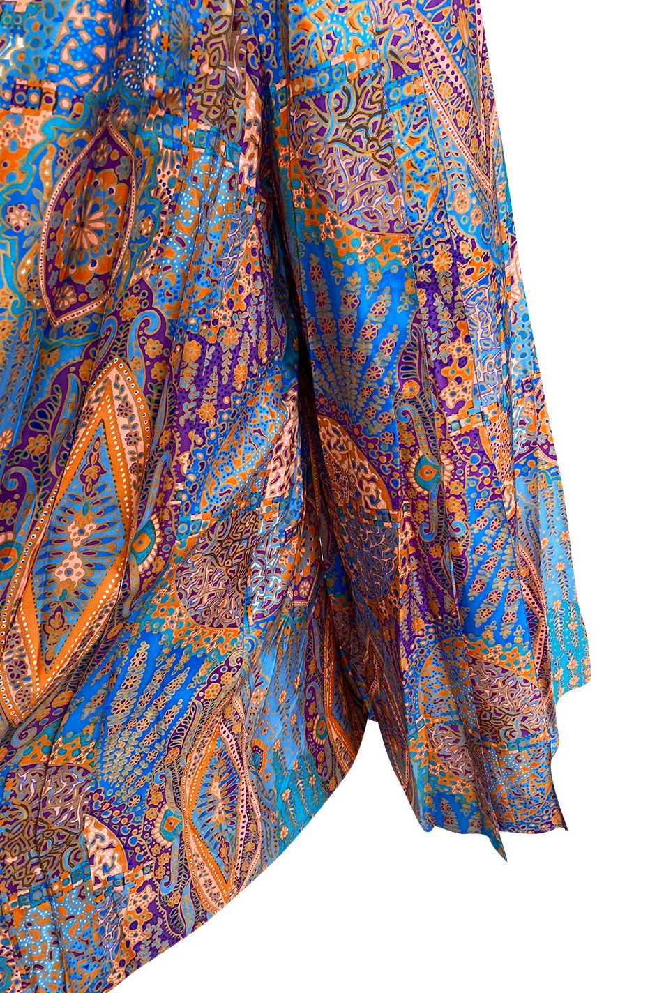 Early 1960s Tina Leser Printed Silk Twill Extra Wide Leg Pant & Top Set