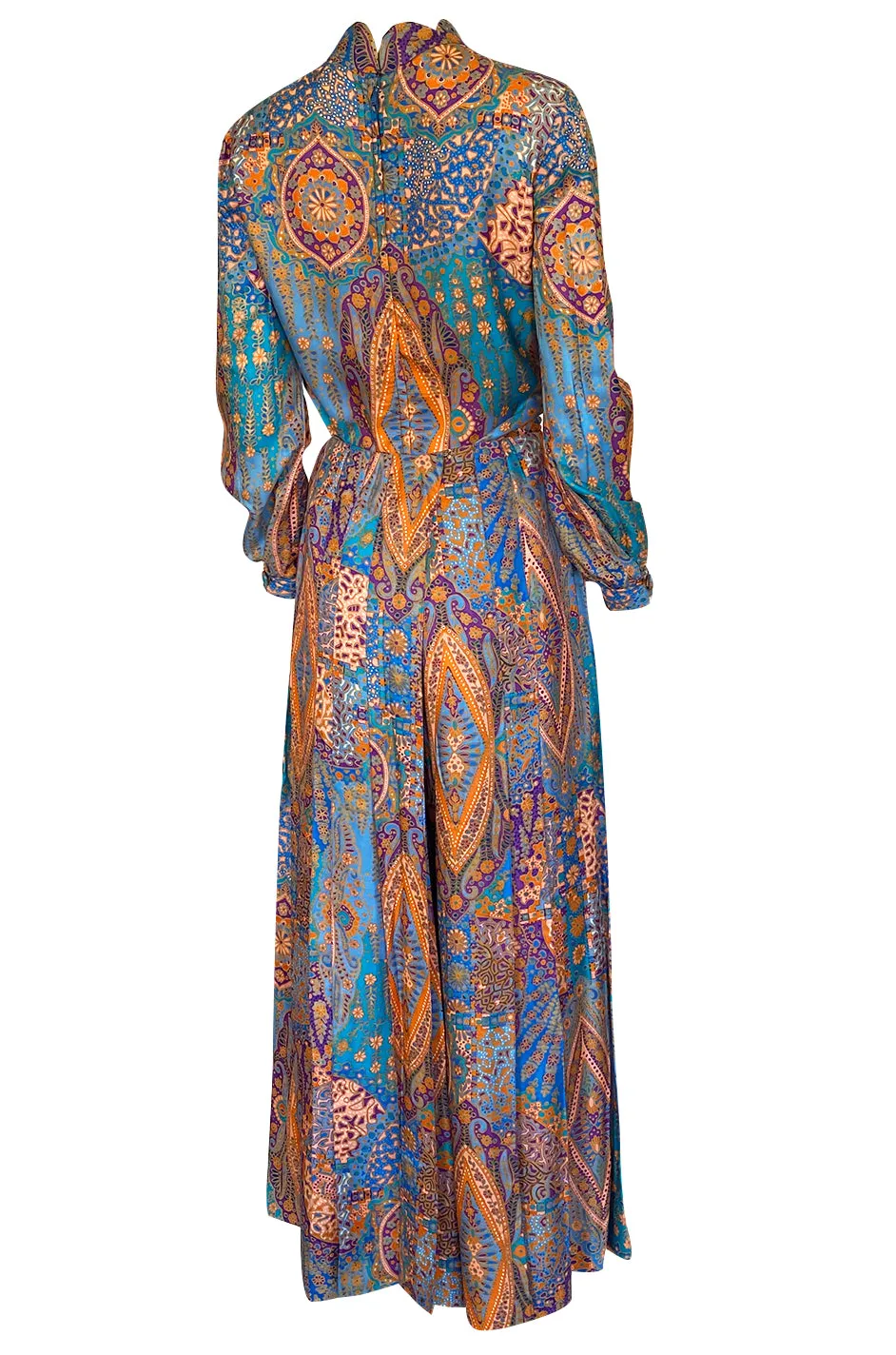 Early 1960s Tina Leser Printed Silk Twill Extra Wide Leg Pant & Top Set