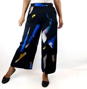 Elk silky feel "form pant" with shapes print size 8