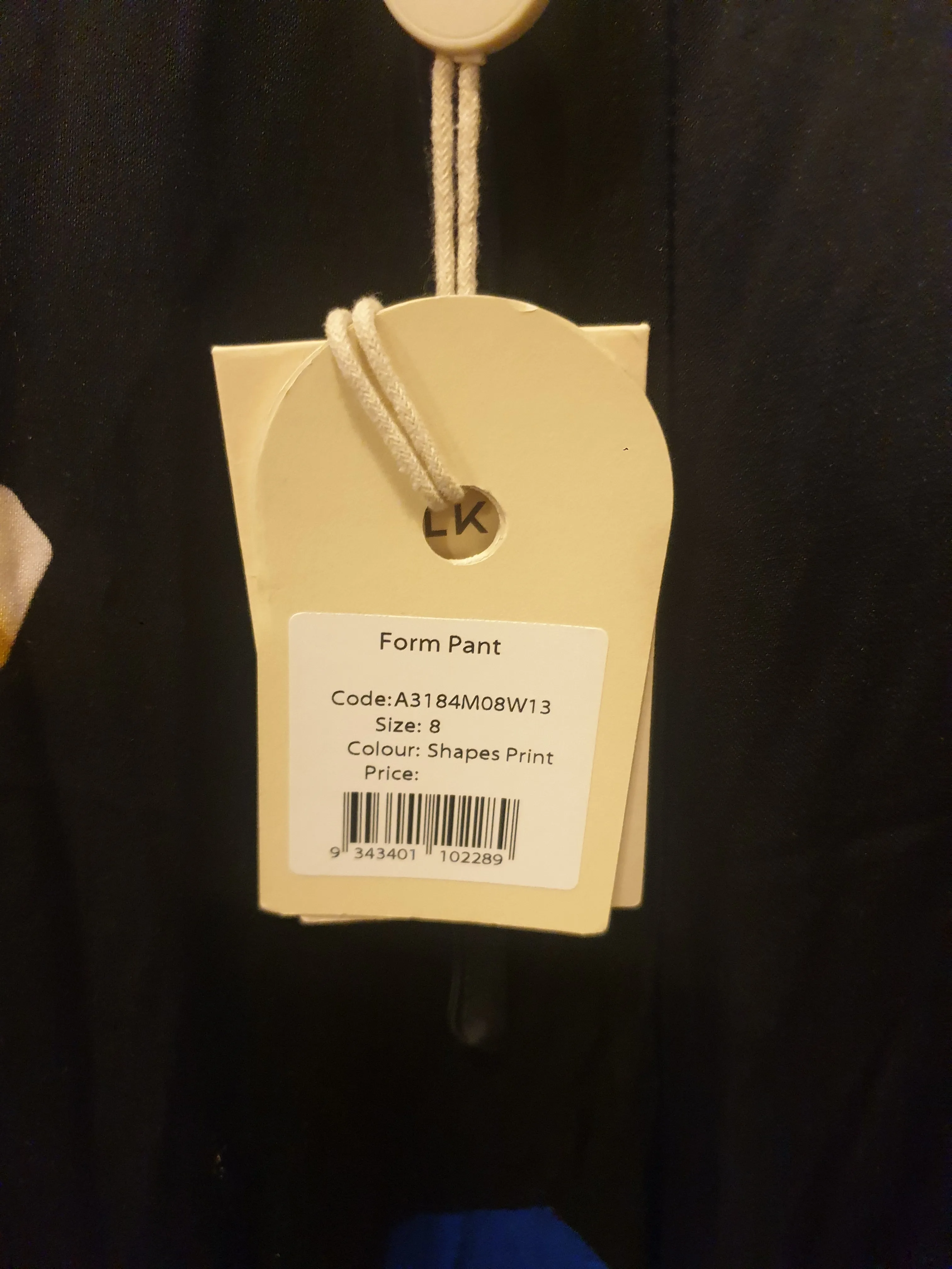 Elk silky feel "form pant" with shapes print size 8