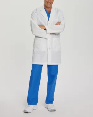 Essential Lab Coats 3124 Men's 5 Pocket Full Length White Coat White 6 Oz Polycotton Twill