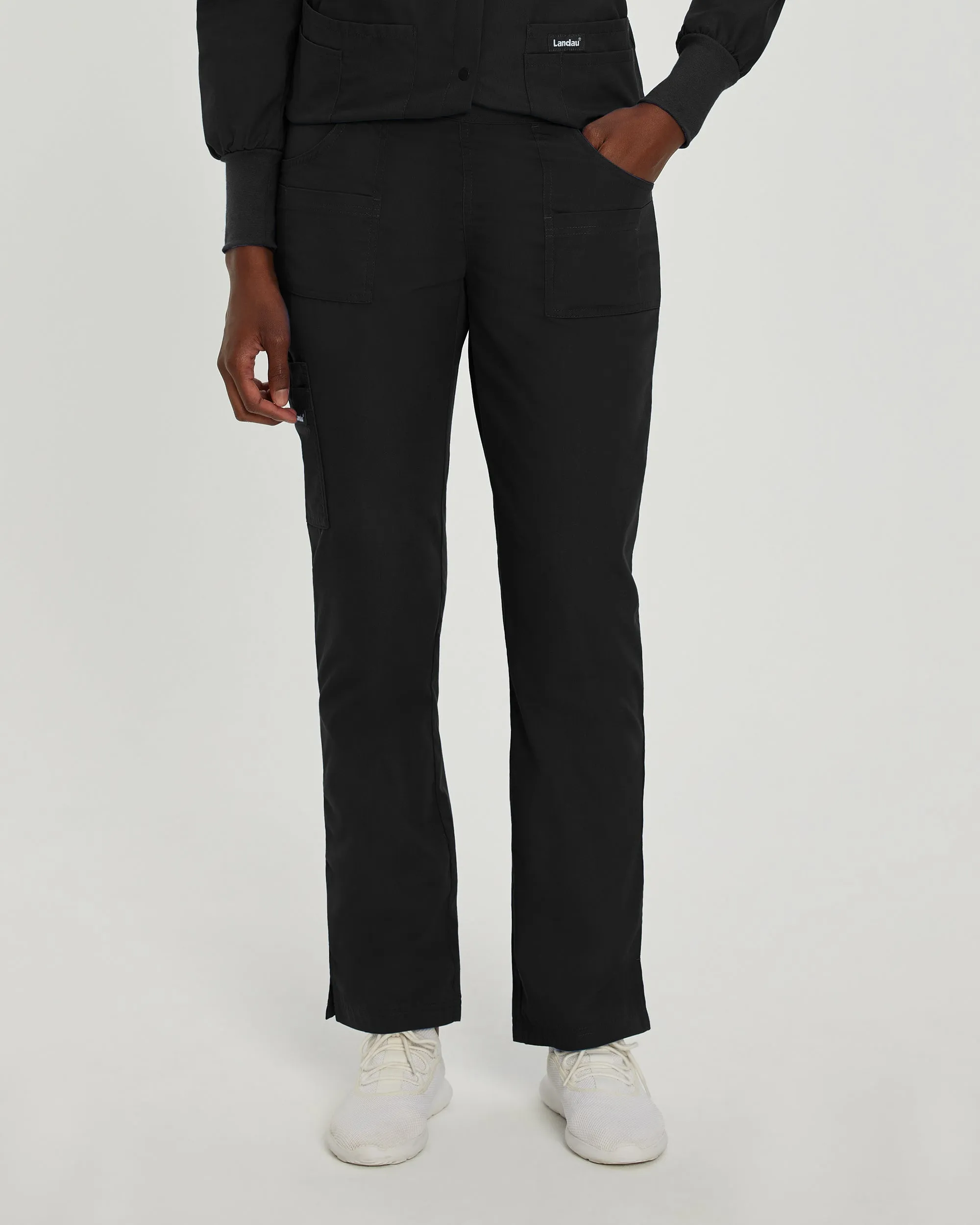 Essentials 8380 Women's Cargo Scrub Pants Black