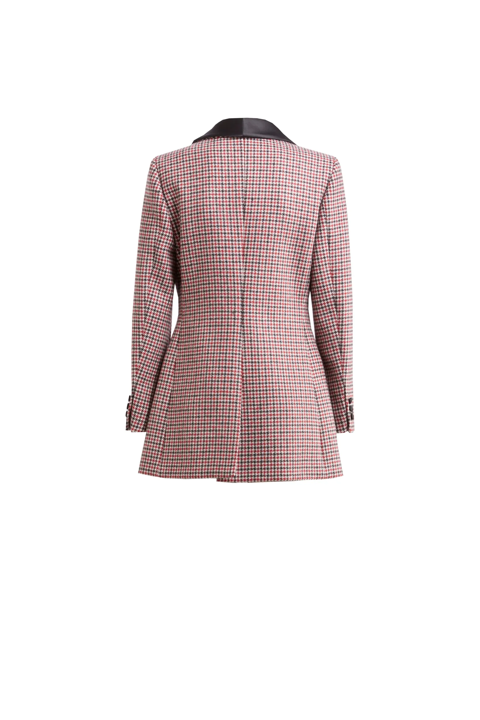 Everly Tuxedo Jacket - Checked with Black Collar