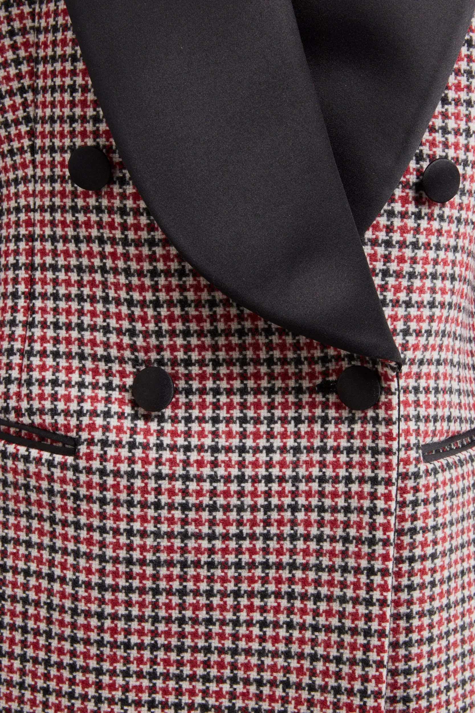 Everly Tuxedo Jacket - Checked with Black Collar