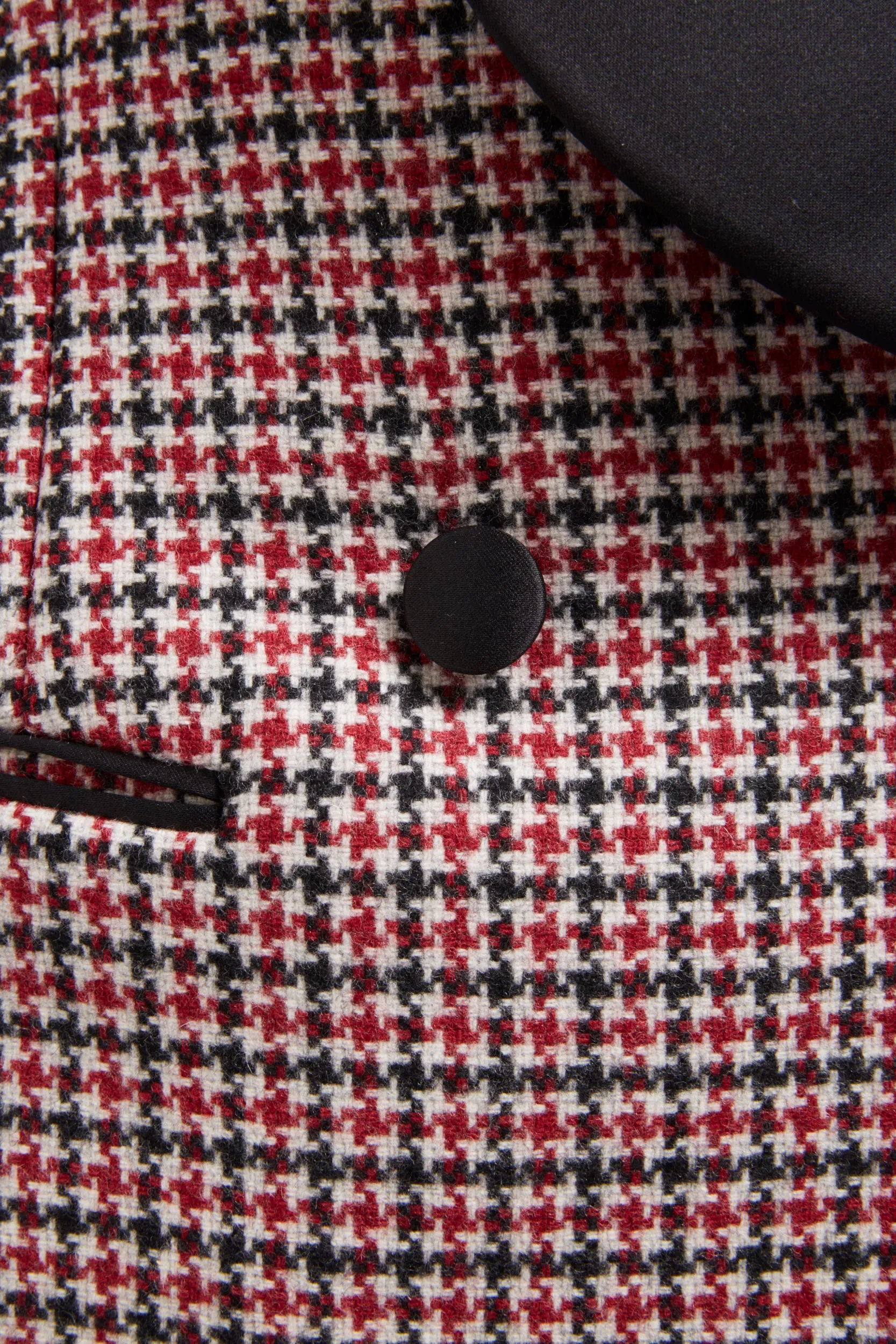 Everly Tuxedo Jacket - Checked with Black Collar