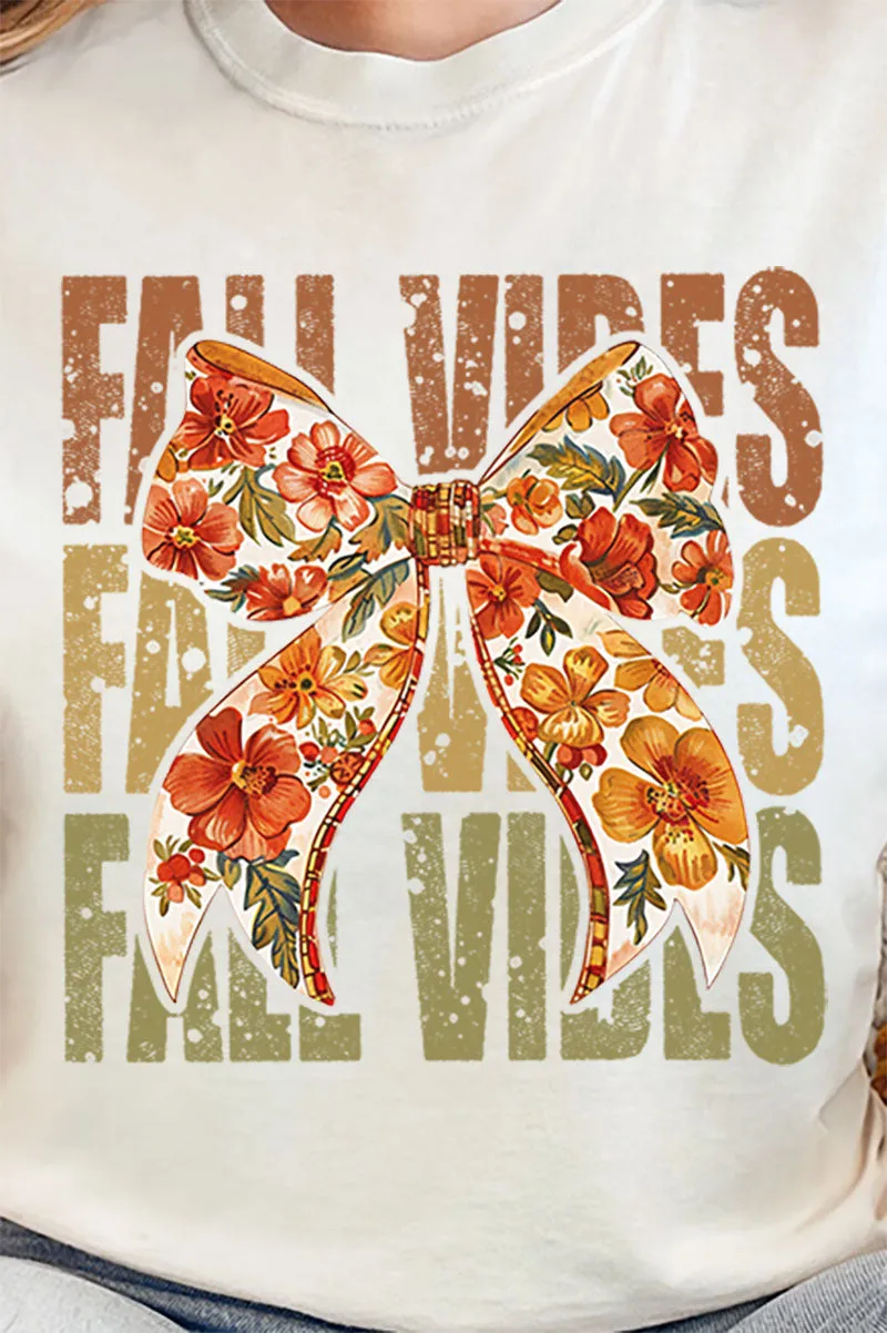 Fall Vibes Floral Coquette Comfort Colors Heavyweight Long Sleeve T-Shirt