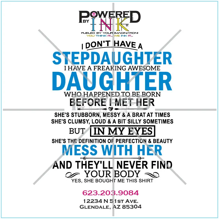 Father's Day Shirt - Freaking Awesome Daughter - Stepdaughter