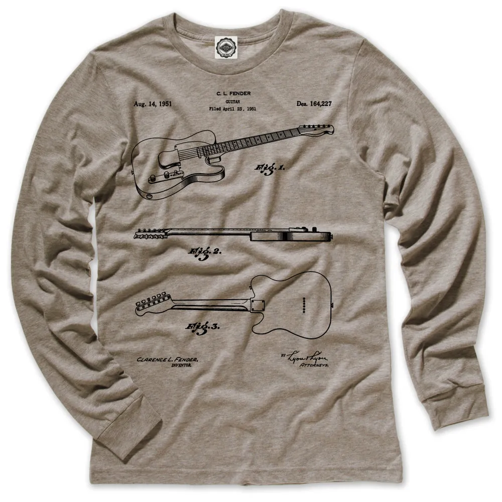 Fender Guitar Patent Men's Long Sleeve Tee