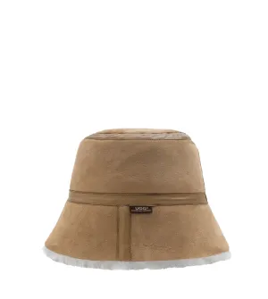 Fluffy Sheepskin Wool Bucket Patchwork Hat