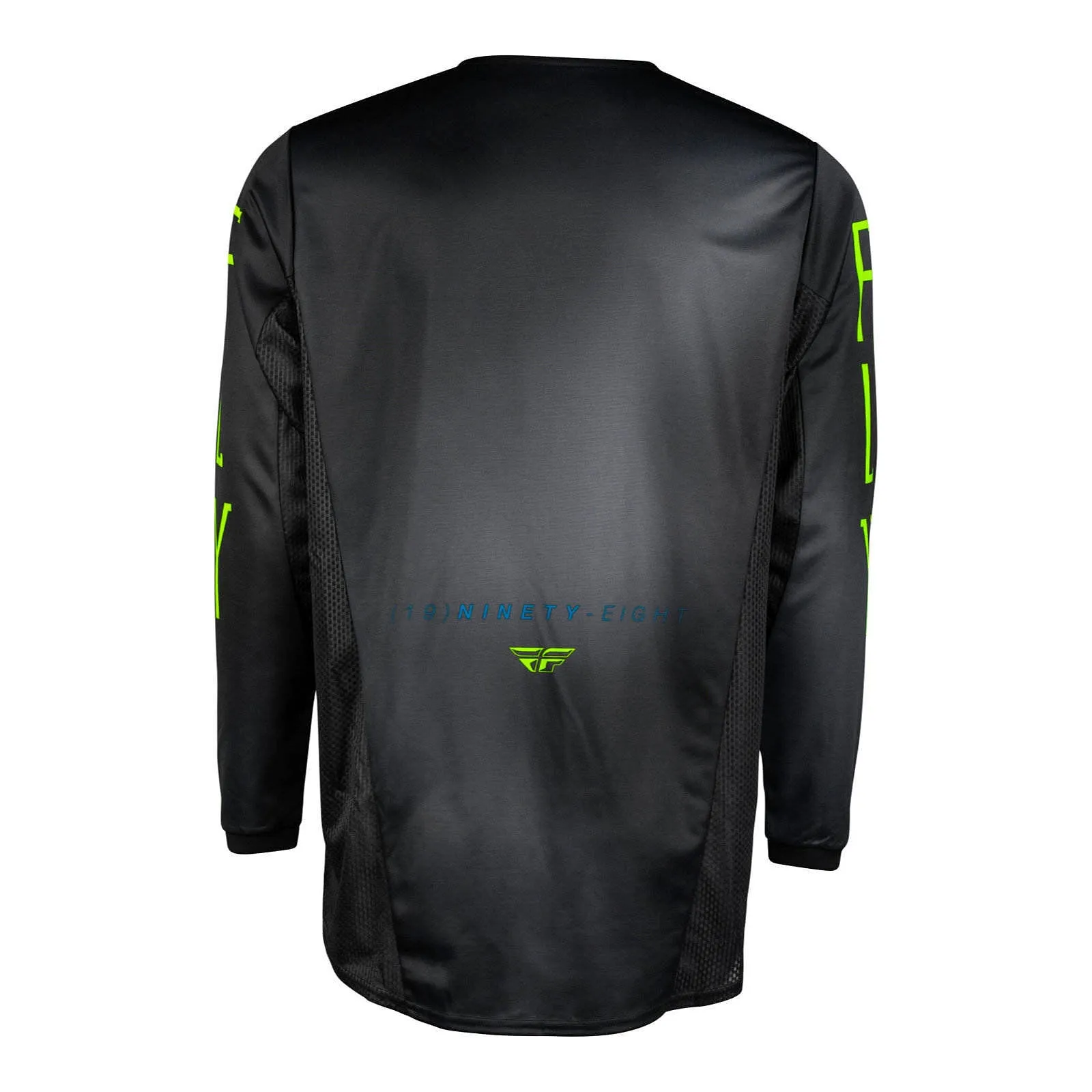 Fly Racing 2024 Youth Kinetic Jersey - Charcoal / Neon Green / True Blue