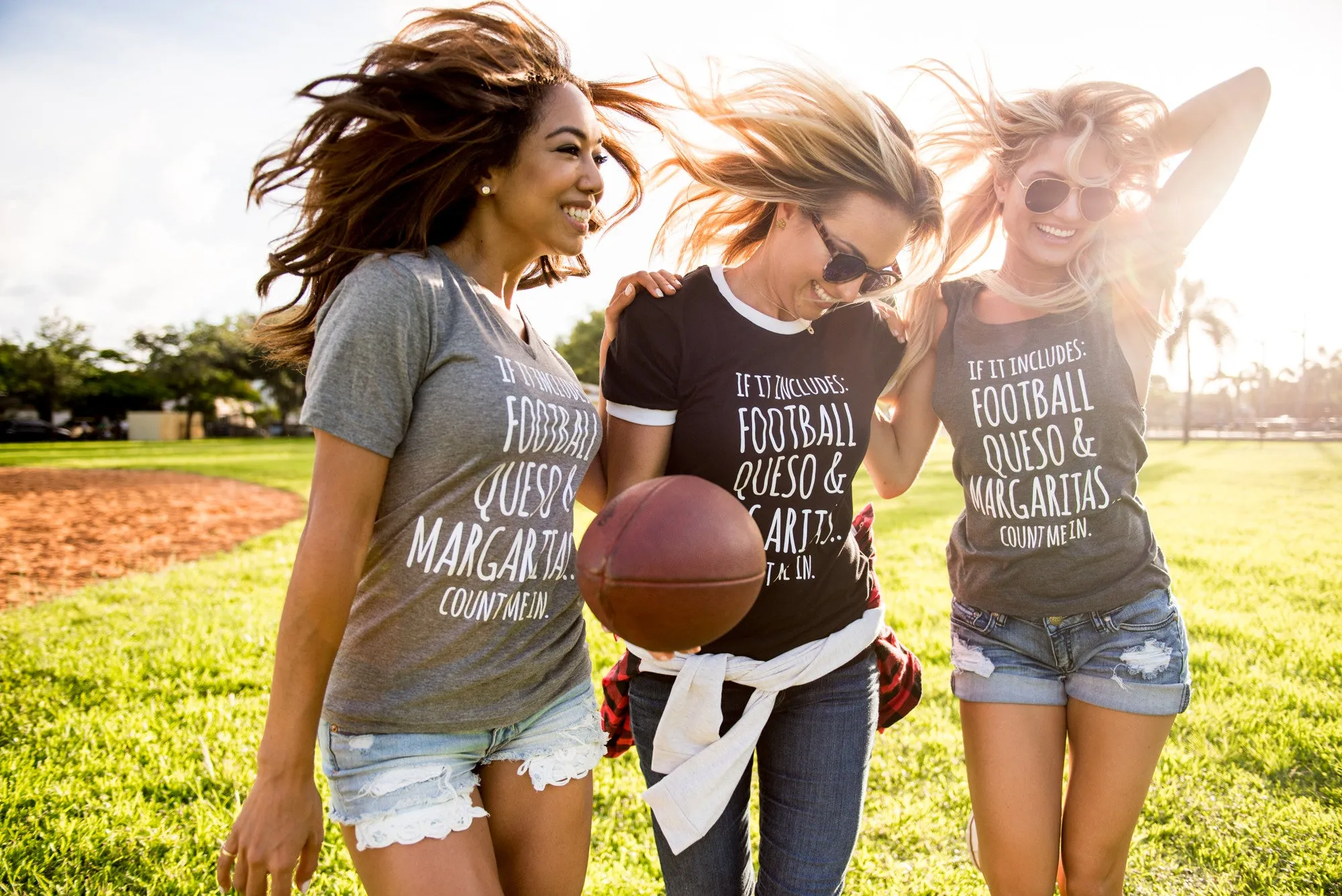 Football, Queso, & Margaritas - Black