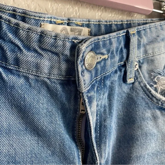 Free People Medium Light Distressed Denim Shorts