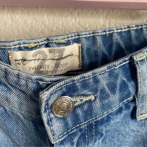 Free People Medium Light Distressed Denim Shorts