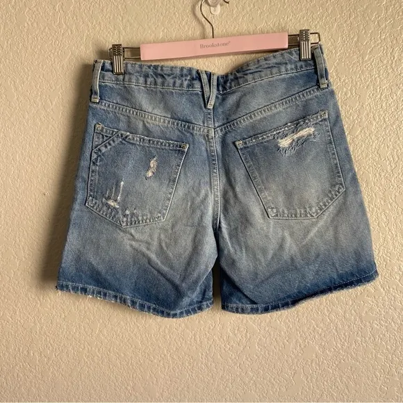 Free People Medium Light Distressed Denim Shorts