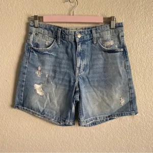 Free People Medium Light Distressed Denim Shorts