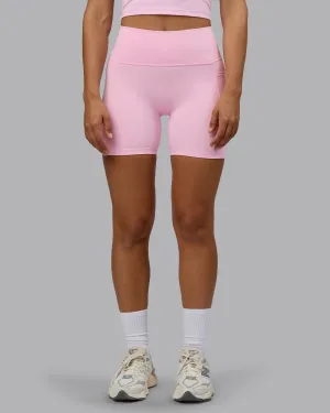 Fusion Mid Short Tight With Pockets - Pale Pink