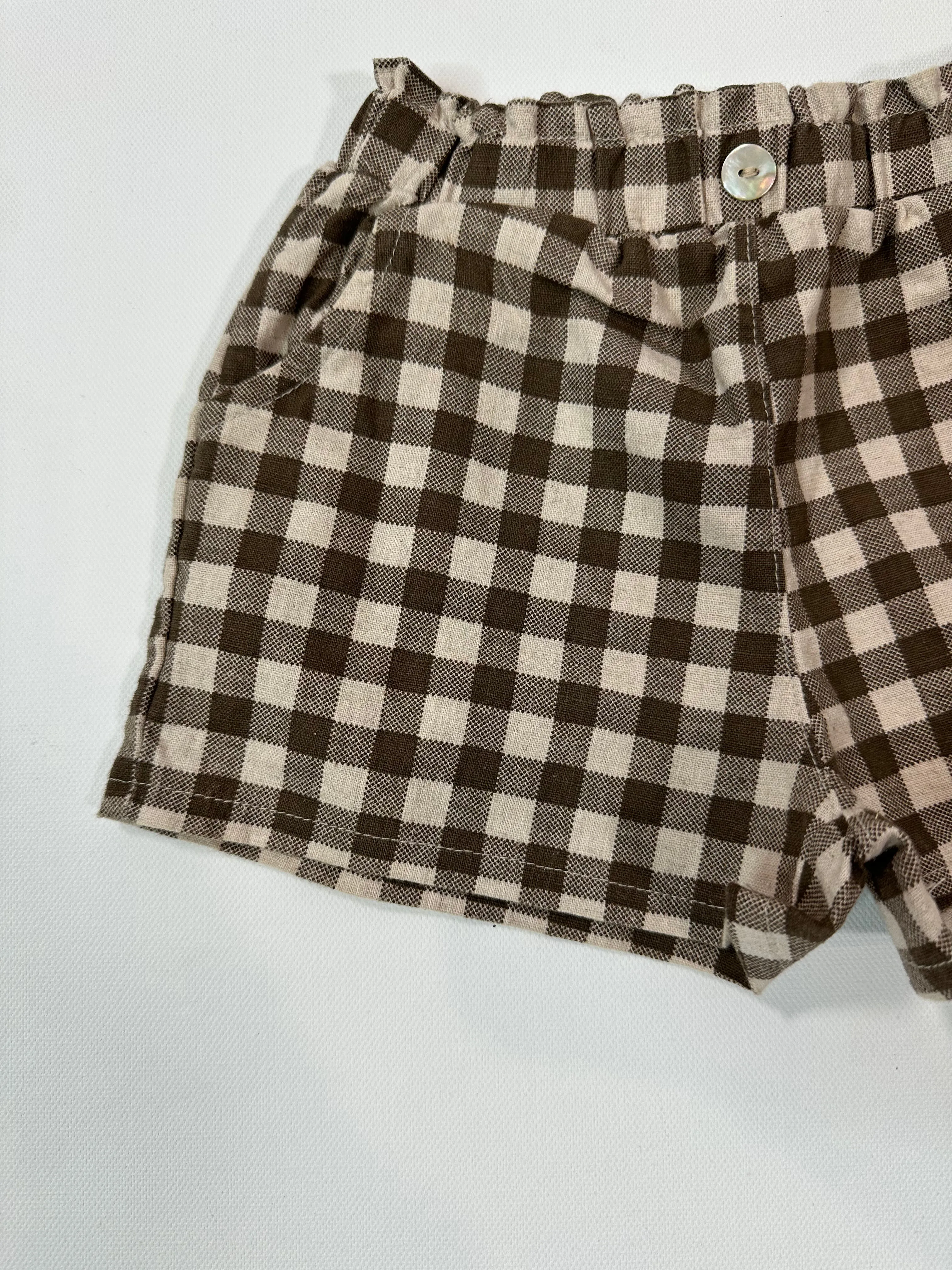 Gingham Linen Shorts