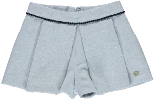Girls Light Blue Wool Blend Shorts