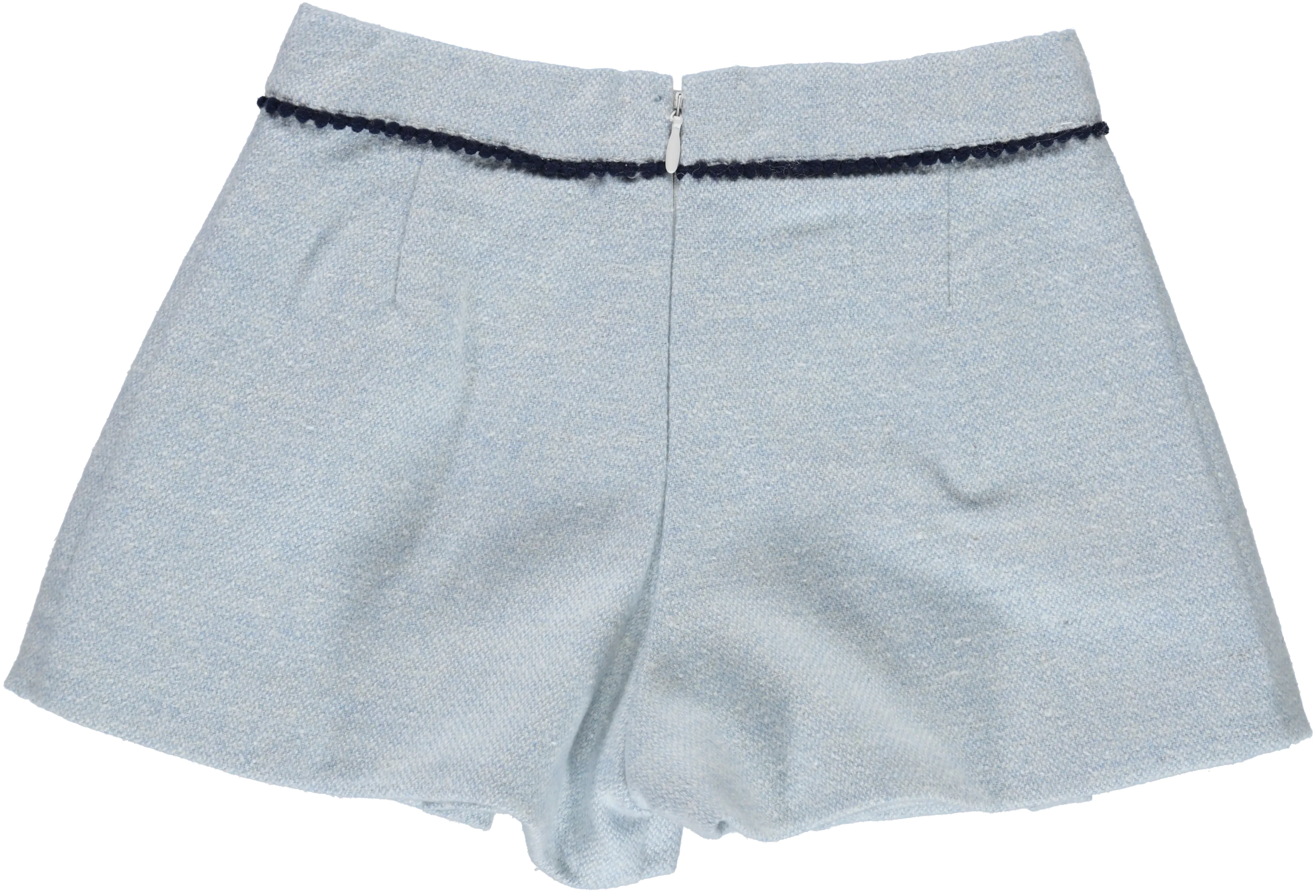 Girls Light Blue Wool Blend Shorts