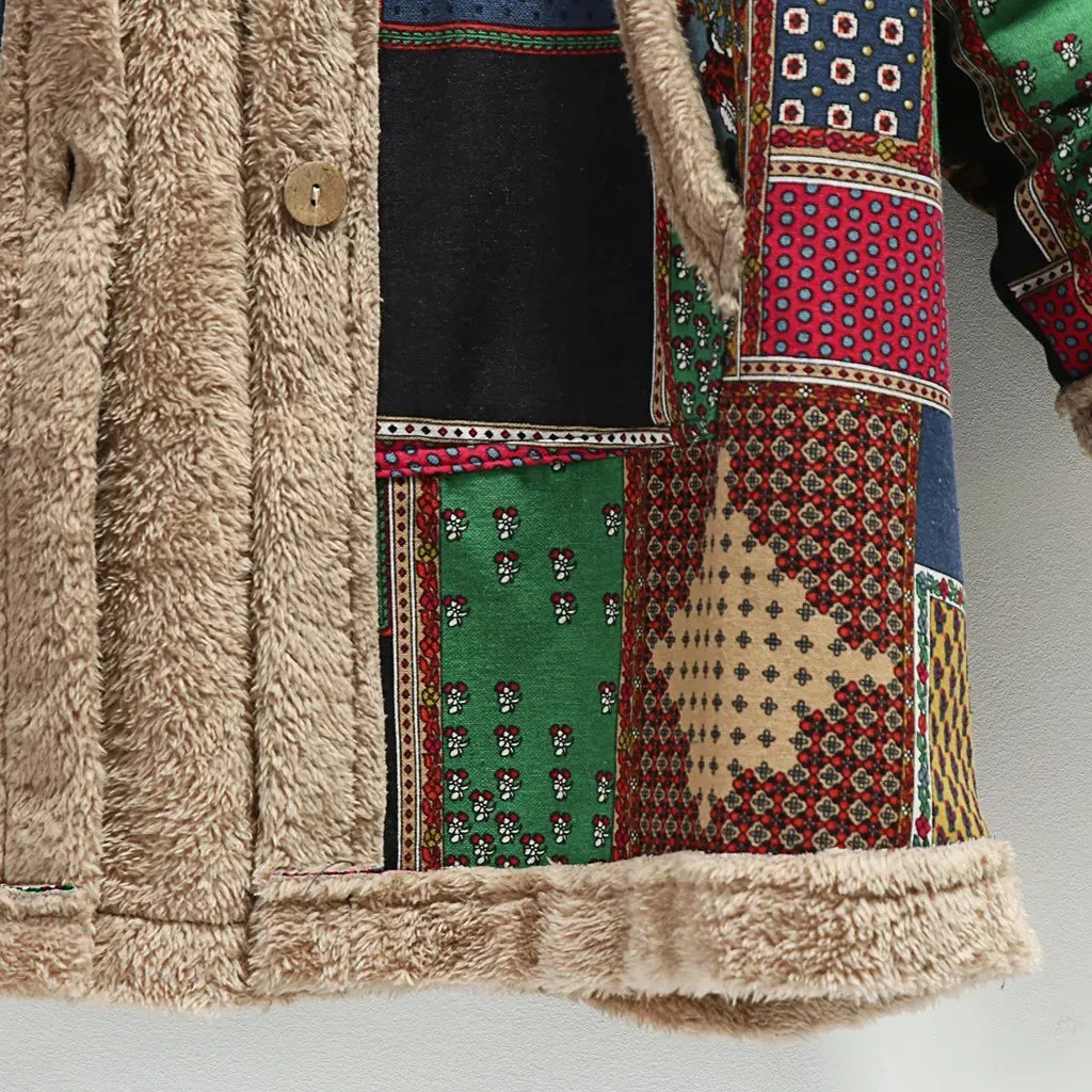 Gretchen™ | Fuzzy Patchwork Jacket
