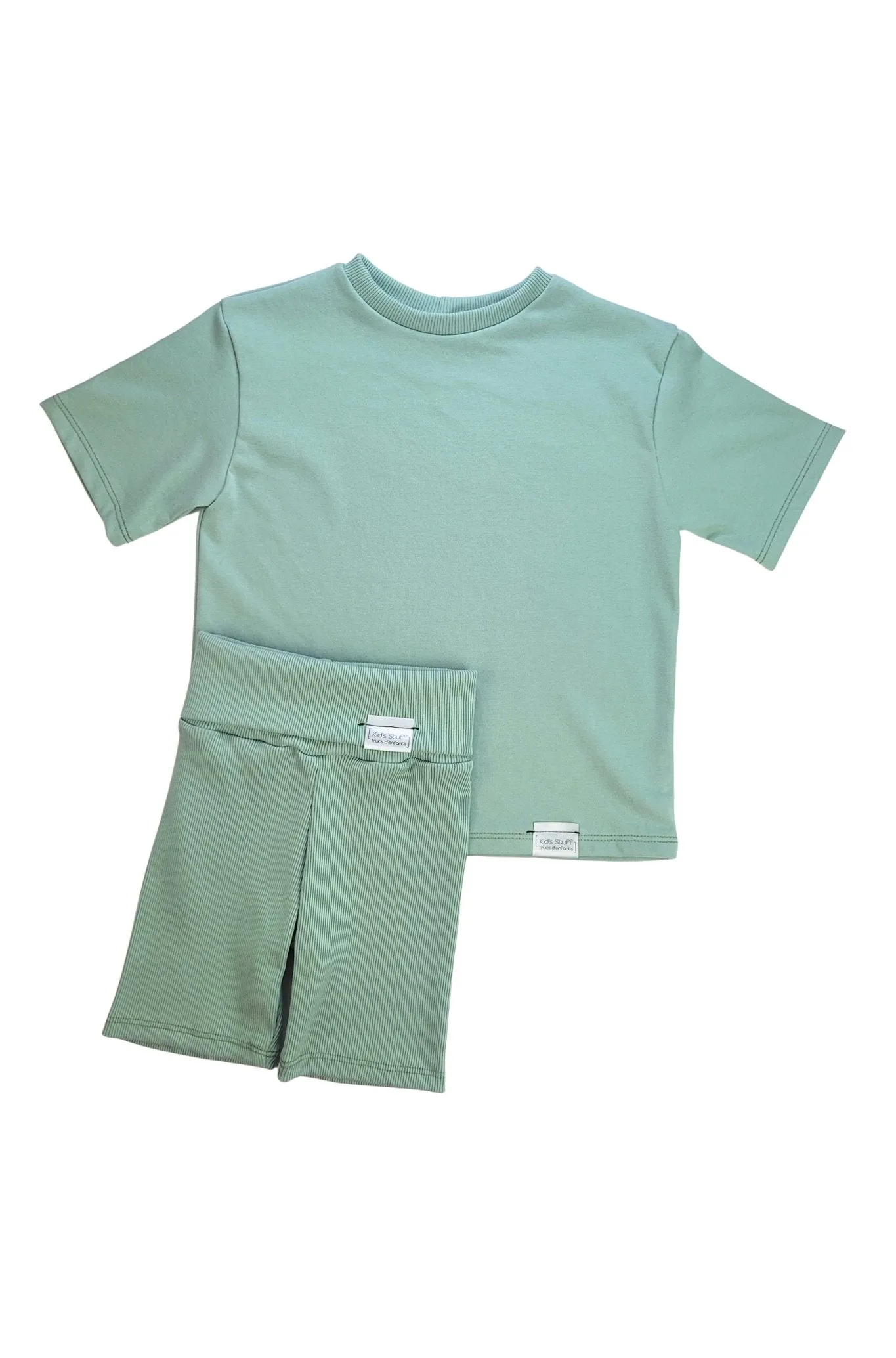 Grow With Me Biker Shorts | Minted Sage Rib