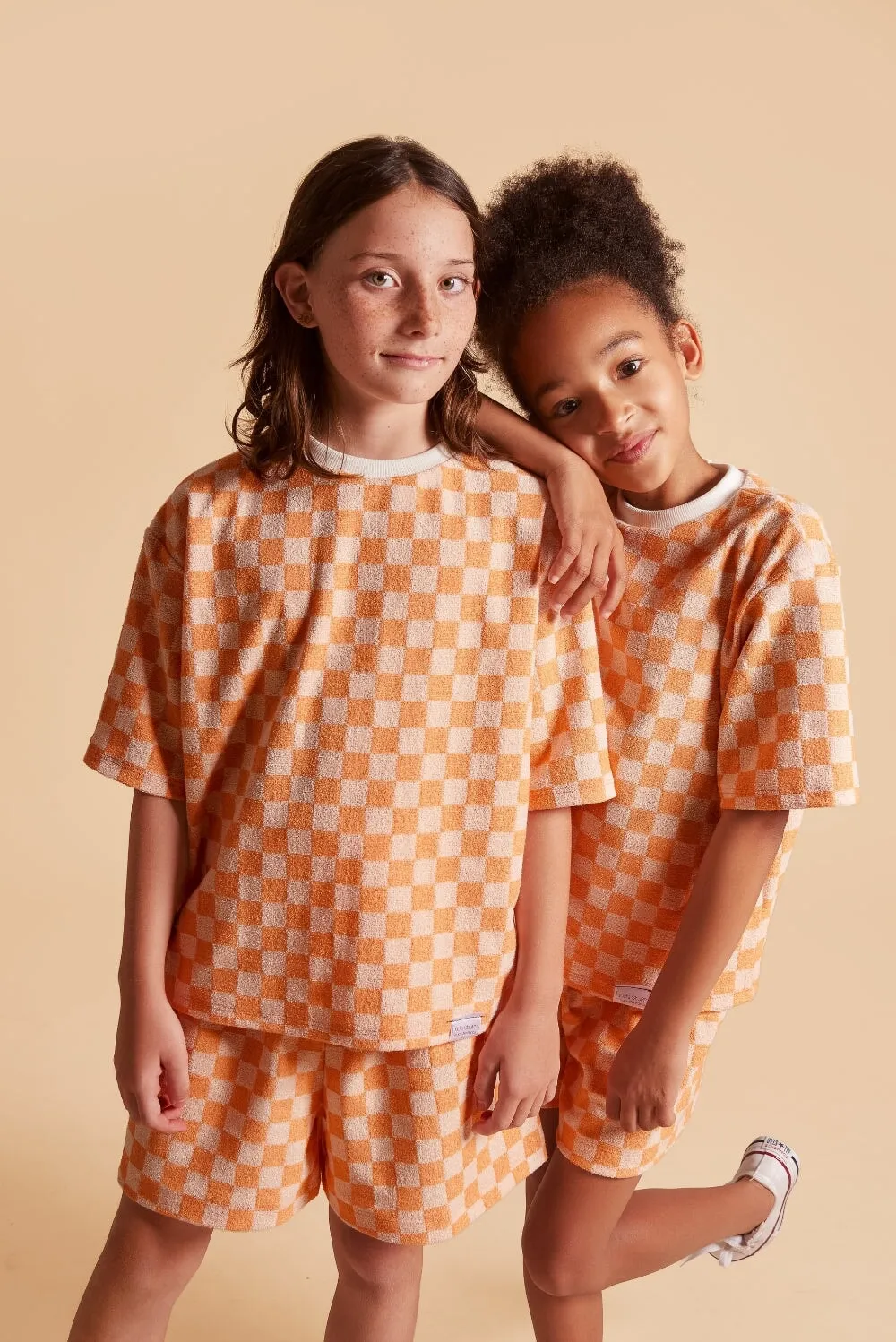 Grow With Me Wide Shorts | Clementine Sorbet Checkered