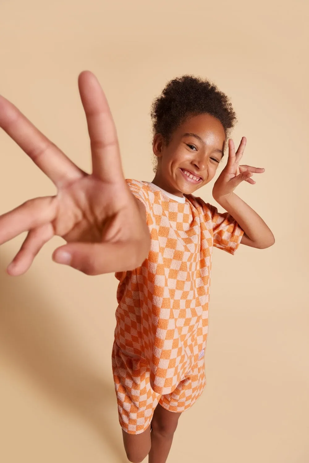 Grow With Me Wide Shorts | Clementine Sorbet Checkered