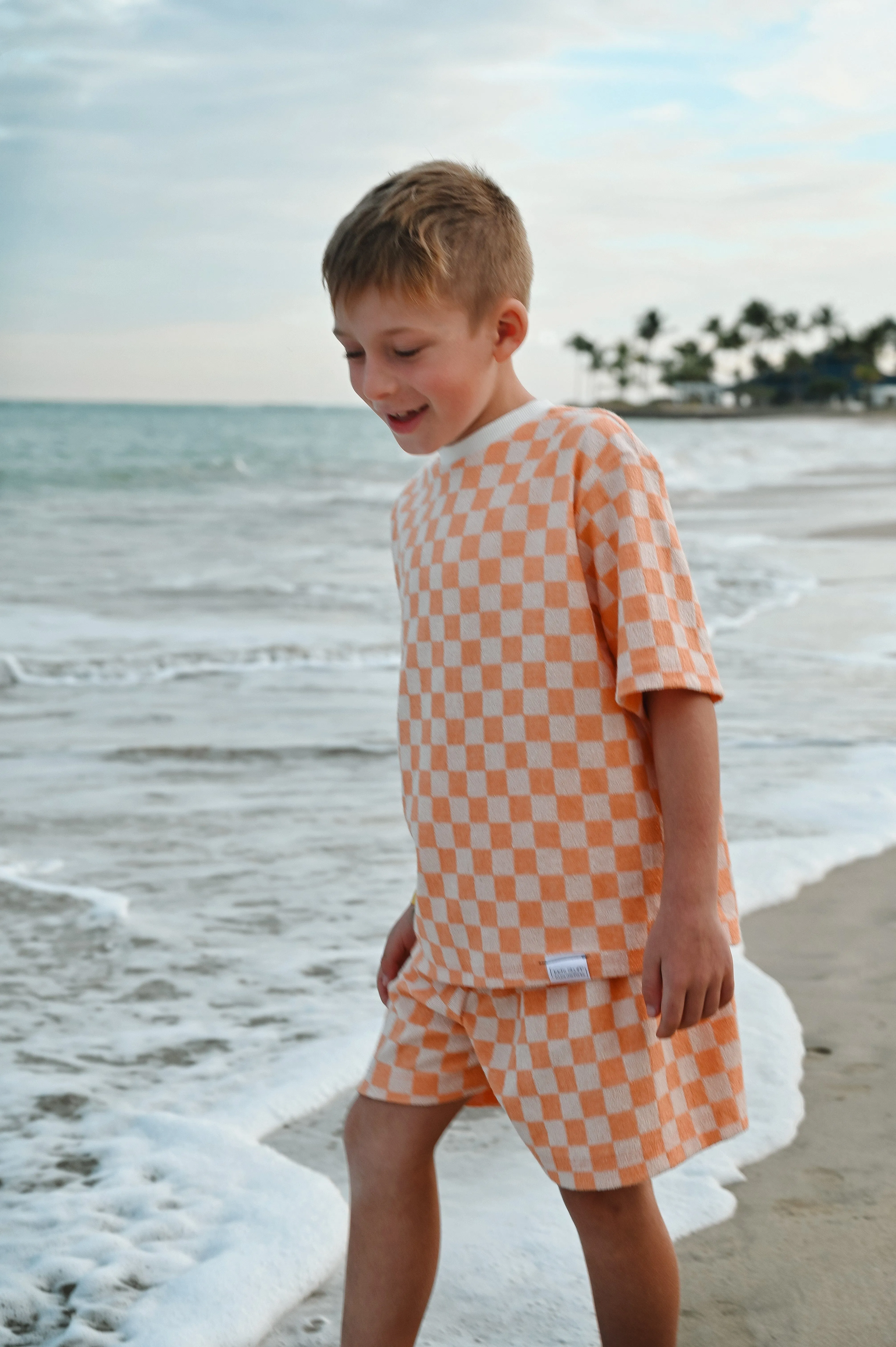 Grow With Me Wide Shorts | Clementine Sorbet Checkered