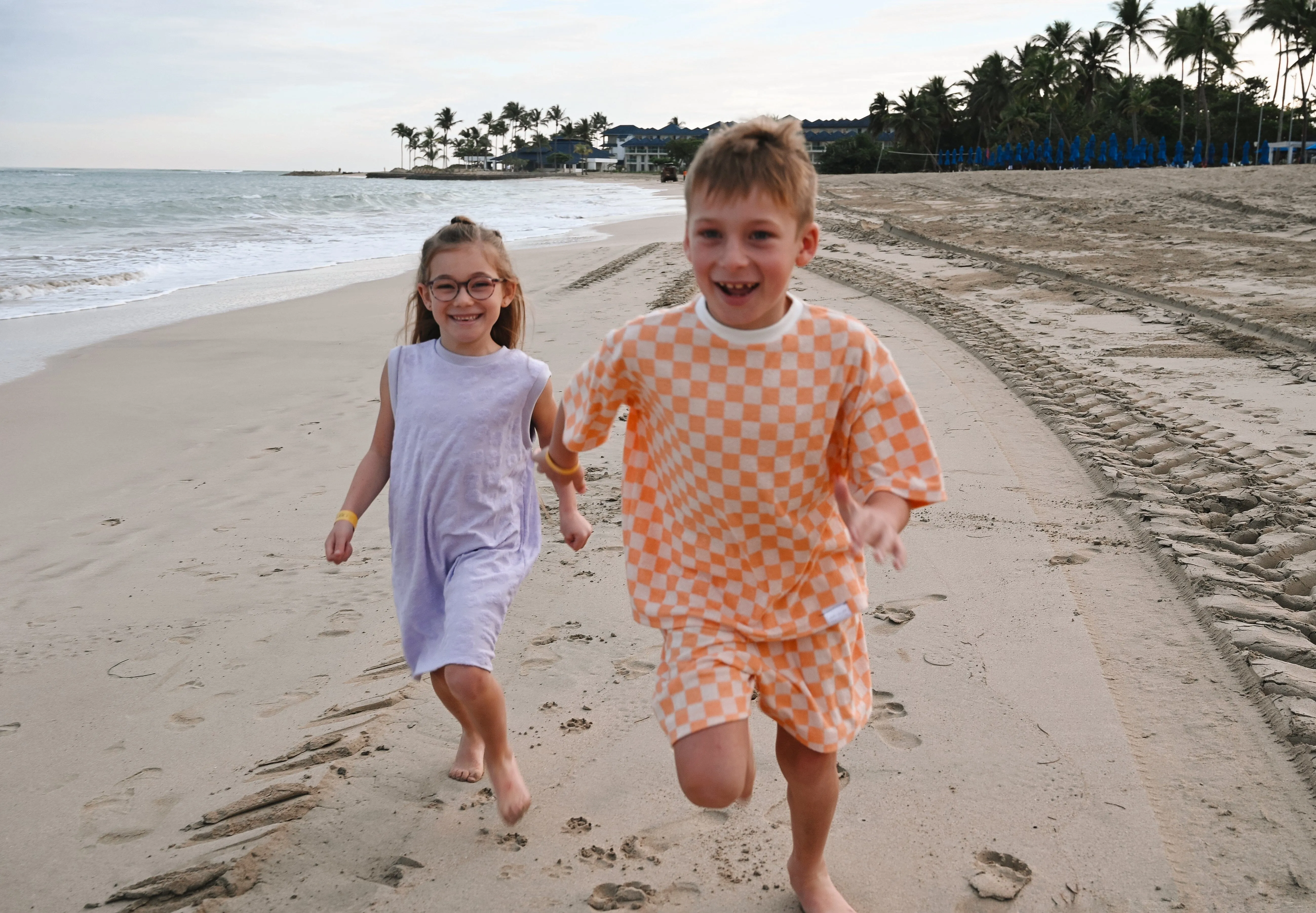 Grow With Me Wide Shorts | Clementine Sorbet Checkered