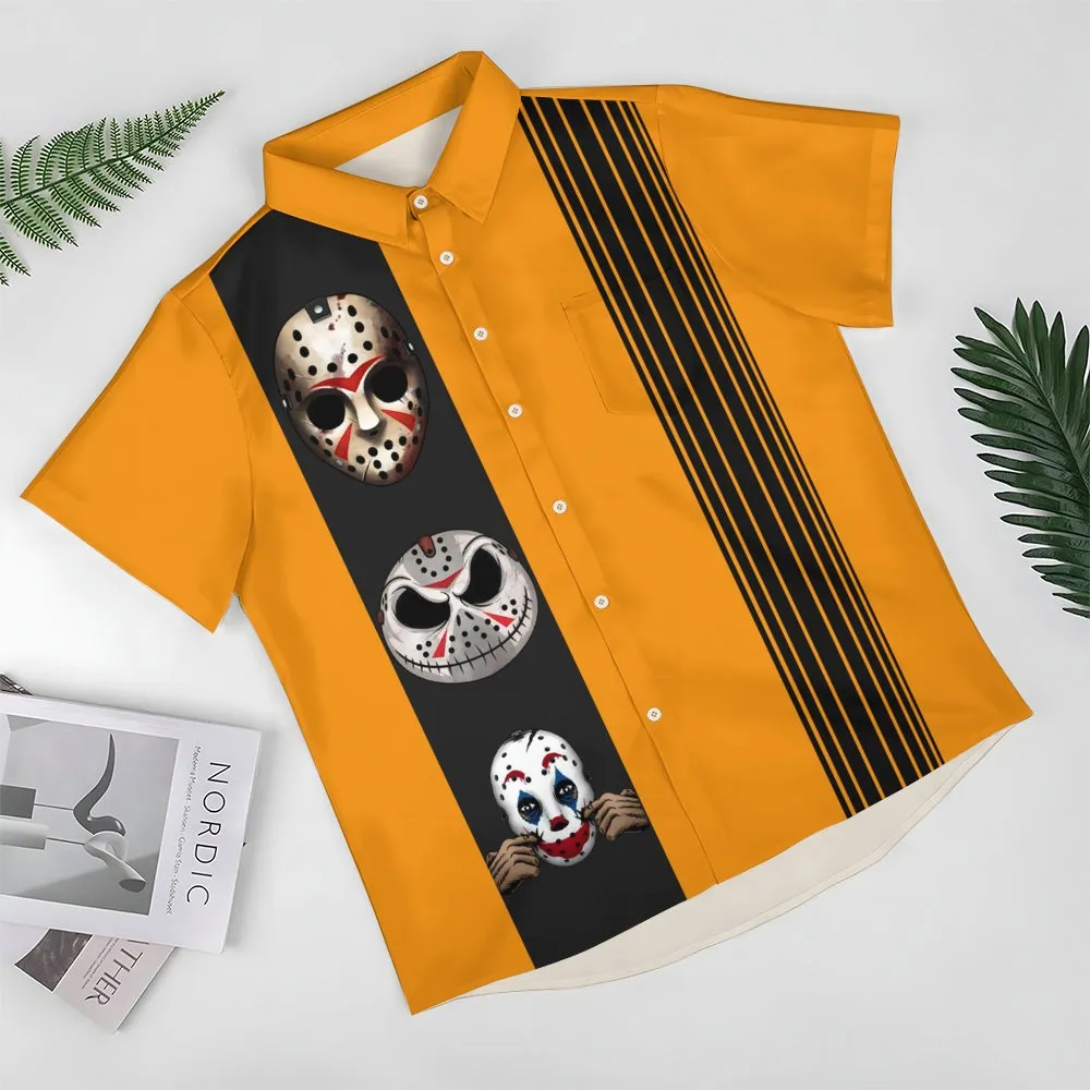 Halloween Anime Print Short Sleeve Shirt 2411013492