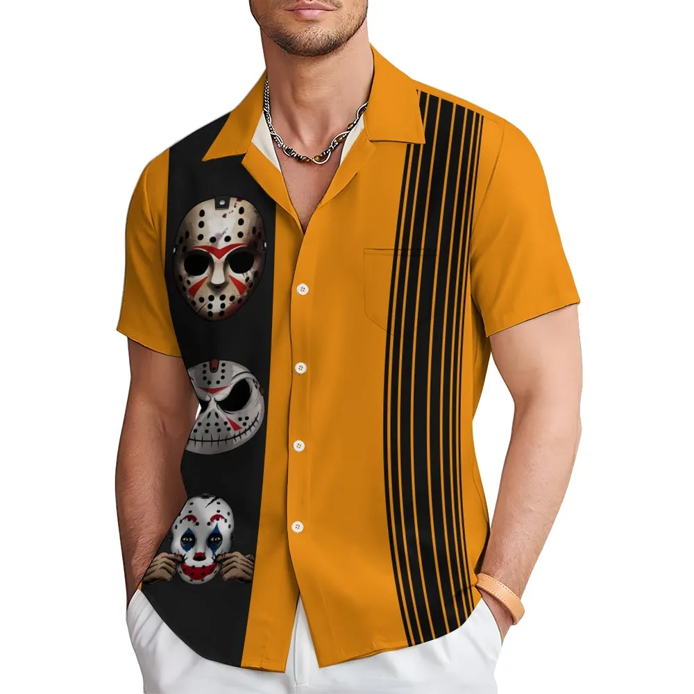 Halloween Anime Print Short Sleeve Shirt 2411013492