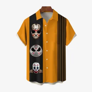 Halloween Anime Print Short Sleeve Shirt 2411013492