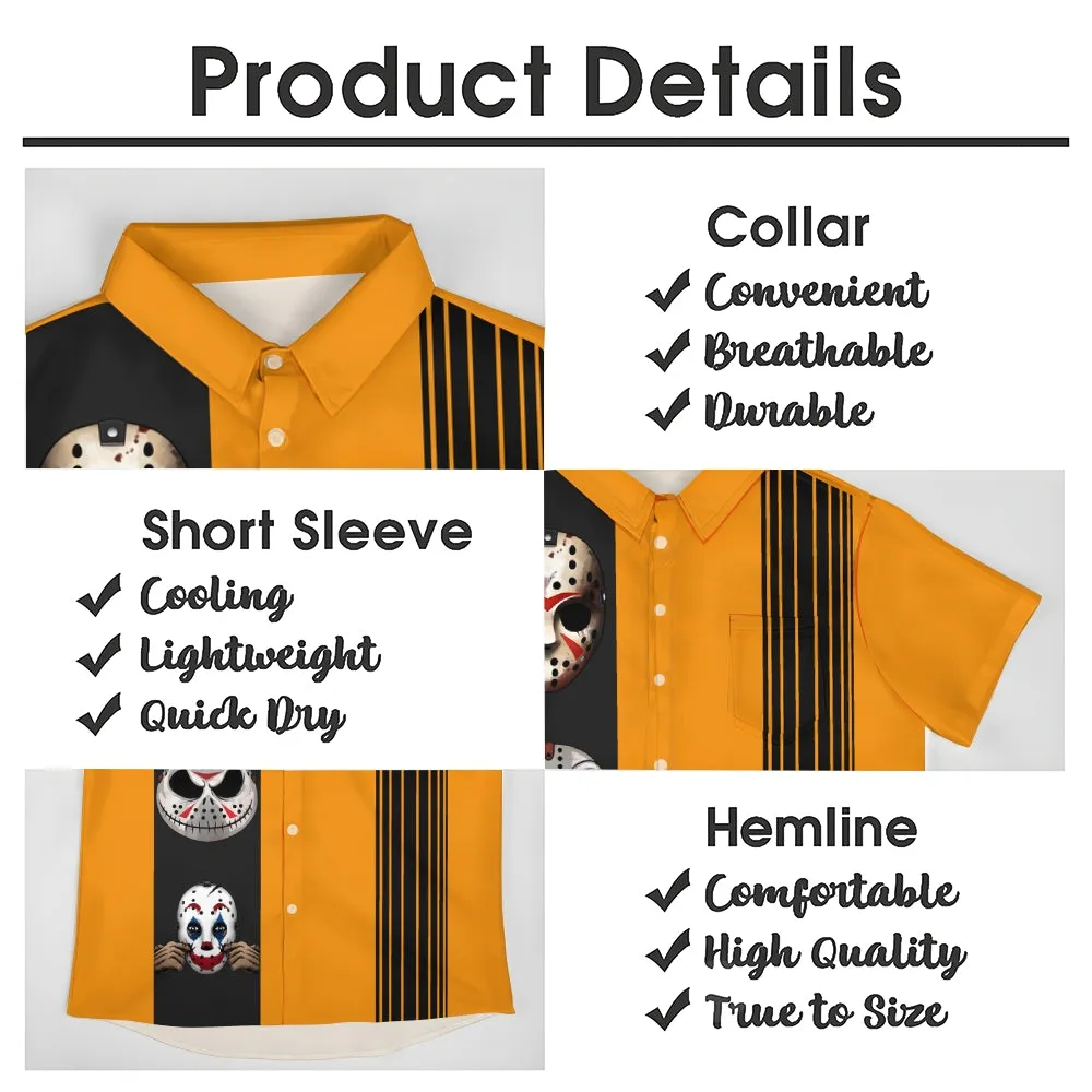 Halloween Anime Print Short Sleeve Shirt 2411013492