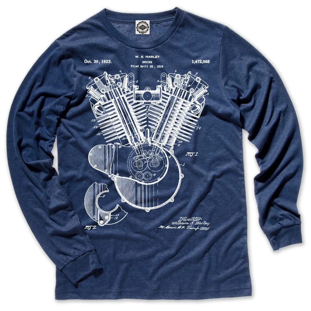 Harley-Davidson Engine Patent Men's Long Sleeve Tee
