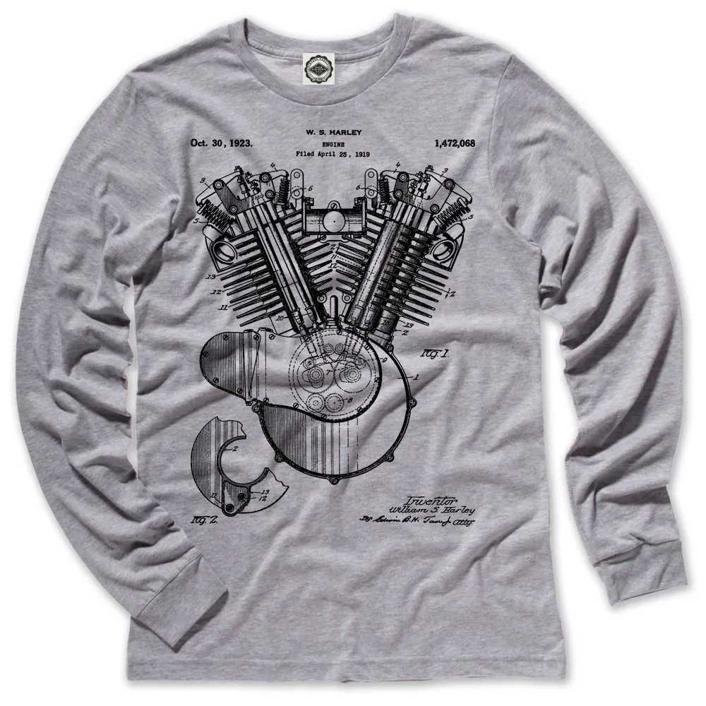 Harley-Davidson Engine Patent Men's Long Sleeve Tee
