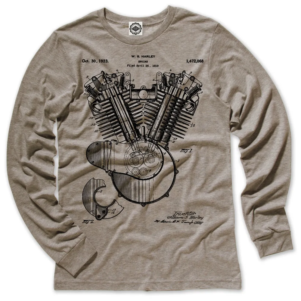 Harley-Davidson Engine Patent Men's Long Sleeve Tee