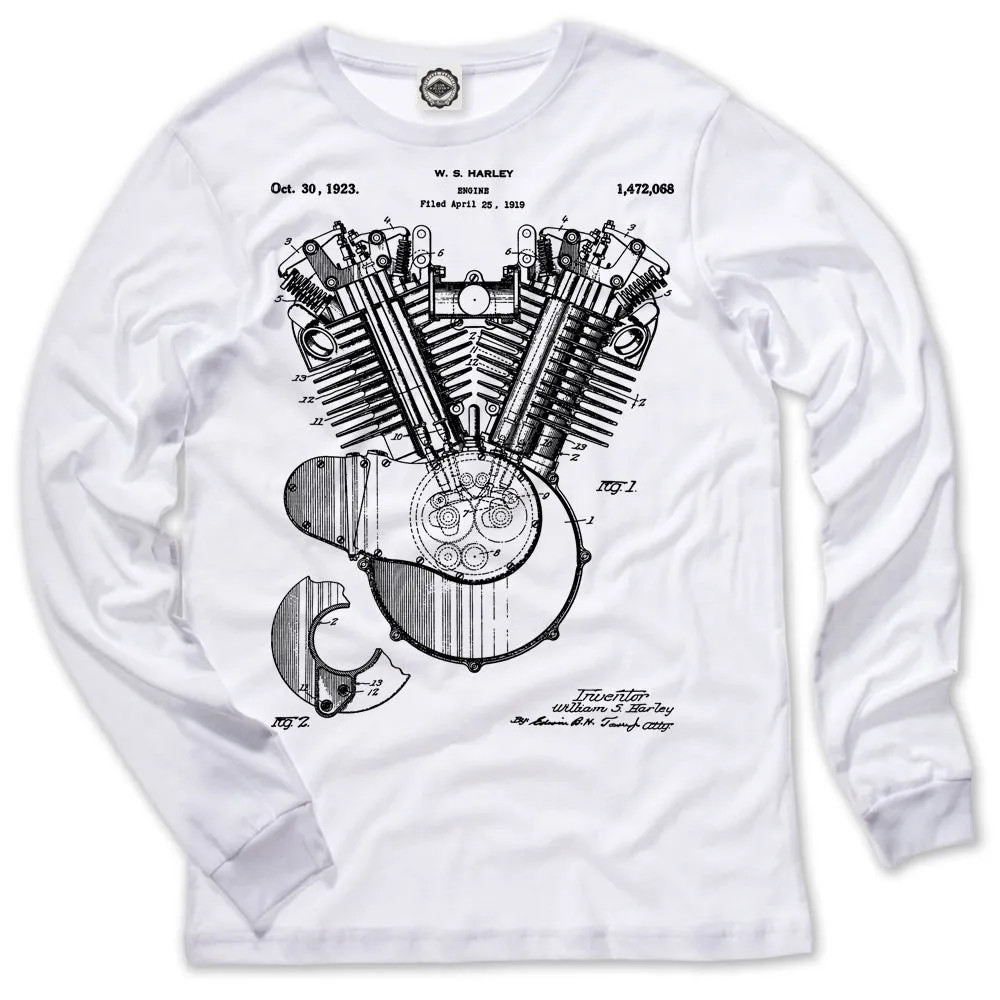 Harley-Davidson Engine Patent Men's Long Sleeve Tee